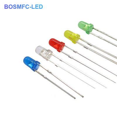 3 mm plongée LED Green Light LED Diode émettrice de lumière 5V Longueur d'onde 520nm-535nm