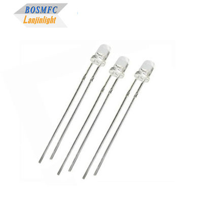 Anti-statique 3 mm à travers le trou diode LED 20mA lentille transparente à l'eau pour l'éclairage extérieur