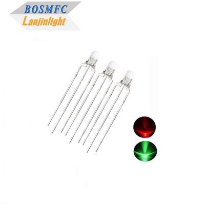 Bi couleur 3 mm à travers le trou LED multifonctionnel 20mA lumière rouge et verte