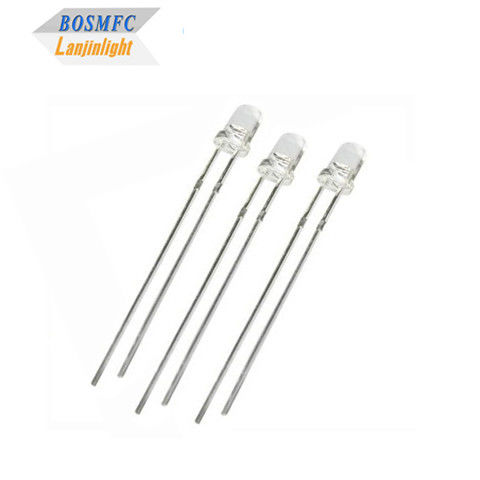 Anti-statique 3 mm à travers le trou diode LED 20mA lentille transparente à l'eau pour l'éclairage extérieur