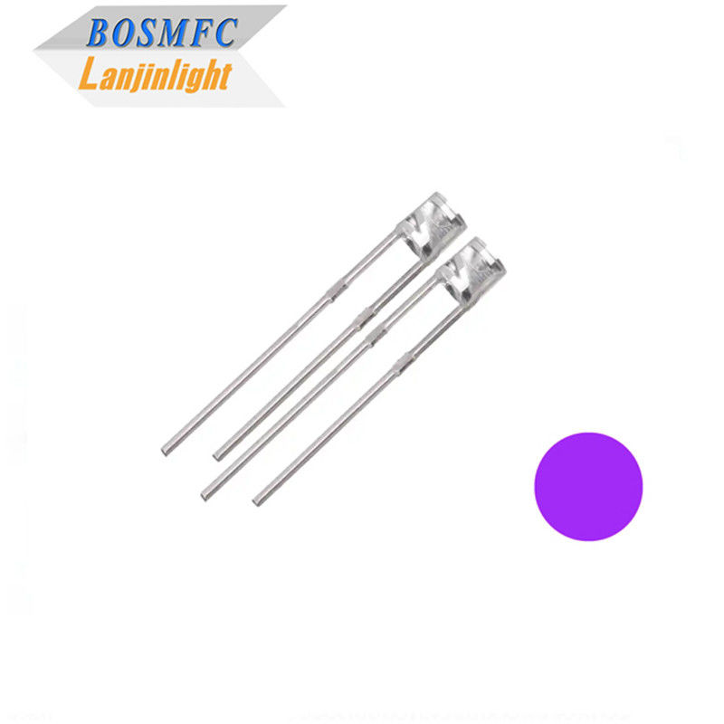 Diode à puce UV LED à plateau 3 mm à travers le trou 365 nm pour la détection de bijoux