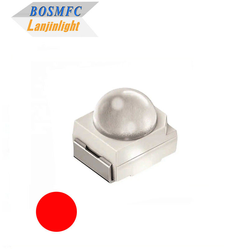 3528 SMD LED dome lentille 60 degrés souper rouge brillant diode à puce LED 2000mcd pour feu de circulation
