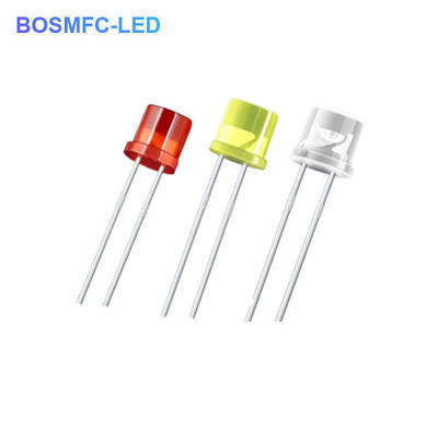 5 mm LED à hauteur plate à travers le trou, angle de vision diffus de 100 degrés
