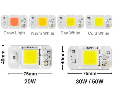 Les plantes blanches chaudes COB Power LED 20W 50W haute luminosité pour la lumière de croissance