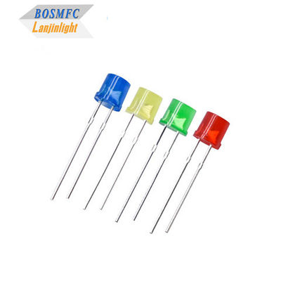 5 mm LED à hauteur plate à travers le trou, angle de vision diffus de 100 degrés