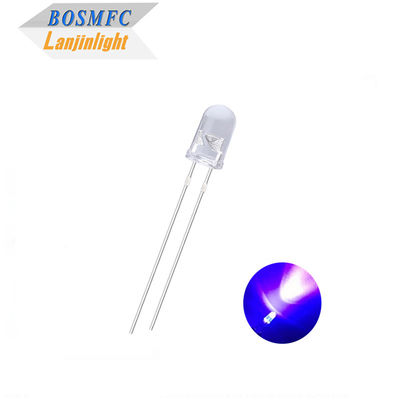 Tête ronde 5 mm Ultraviolet LED 385nm 395nm UV lumière Lentille transparente à l'eau pour lampe à moustiques