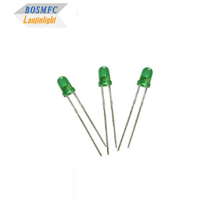 3 mm plongée LED Green Light LED Diode émettrice de lumière 5V Longueur d'onde 520nm-535nm